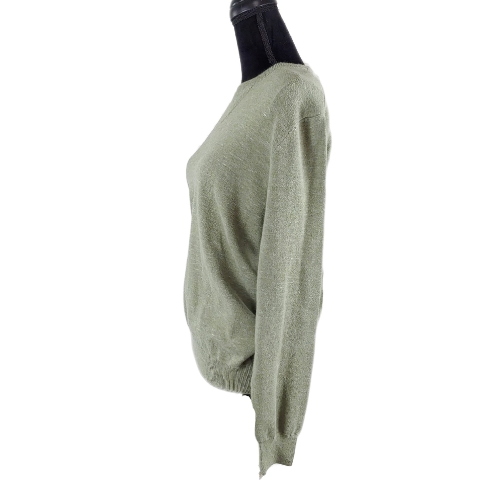 J. Crew Womens M Army Green 100% Cotton Long Sleeve Top - Picture 3 of 7